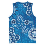 Australia Indigenous Prostate Cancer Awareness Basketball Jersey Blue Ribbon Aboriginal Art - Aussie Hoodie