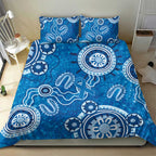 Australia Indigenous Prostate Cancer Awareness Bedding Set Blue Ribbon Aboriginal Art - Aussie Hoodie