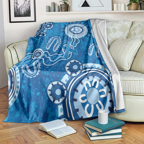 Australia Indigenous Prostate Cancer Awareness Blanket Blue Ribbon Aboriginal Art - Aussie Hoodie