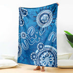 Australia Indigenous Prostate Cancer Awareness Blanket Blue Ribbon Aboriginal Art - Aussie Hoodie