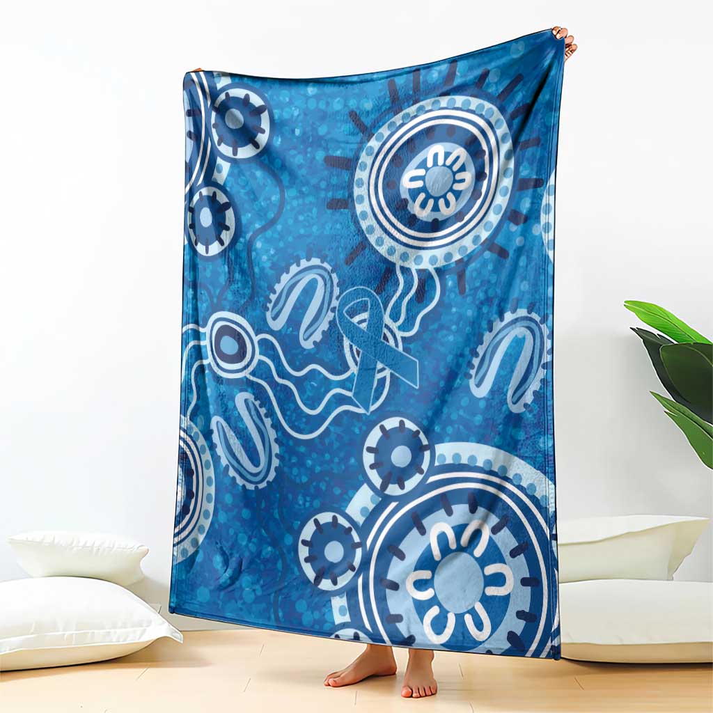 Australia Indigenous Prostate Cancer Awareness Blanket Blue Ribbon Aboriginal Art - Aussie Hoodie