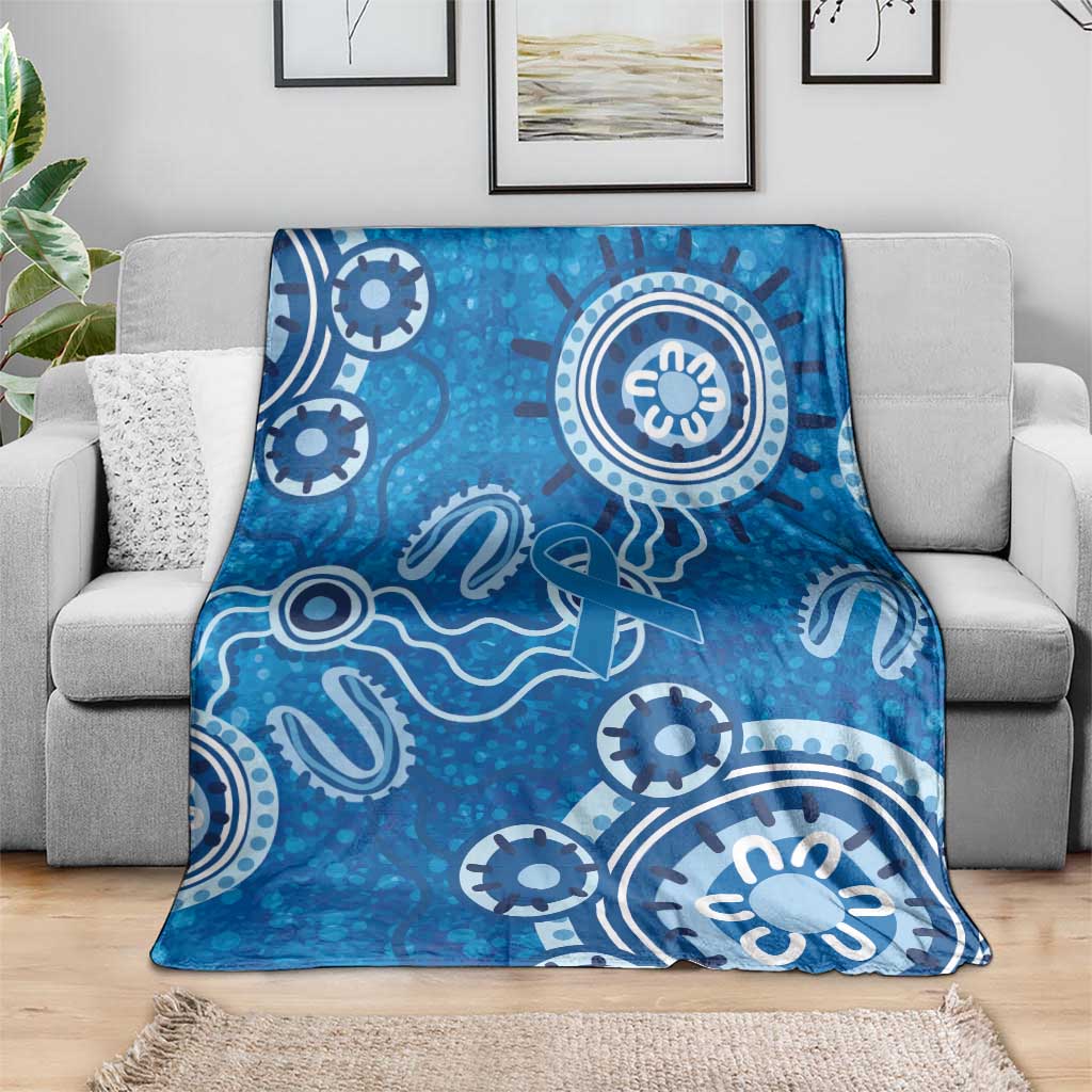Australia Indigenous Prostate Cancer Awareness Blanket Blue Ribbon Aboriginal Art - Aussie Hoodie