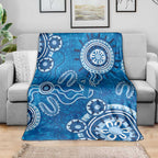 Australia Indigenous Prostate Cancer Awareness Blanket Blue Ribbon Aboriginal Art - Aussie Hoodie