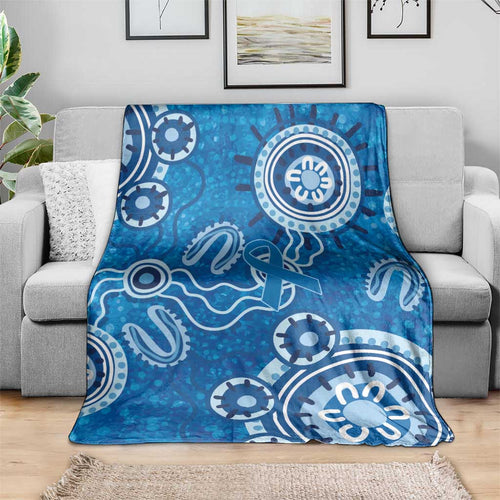 Australia Indigenous Prostate Cancer Awareness Blanket Blue Ribbon Aboriginal Art - Aussie Hoodie