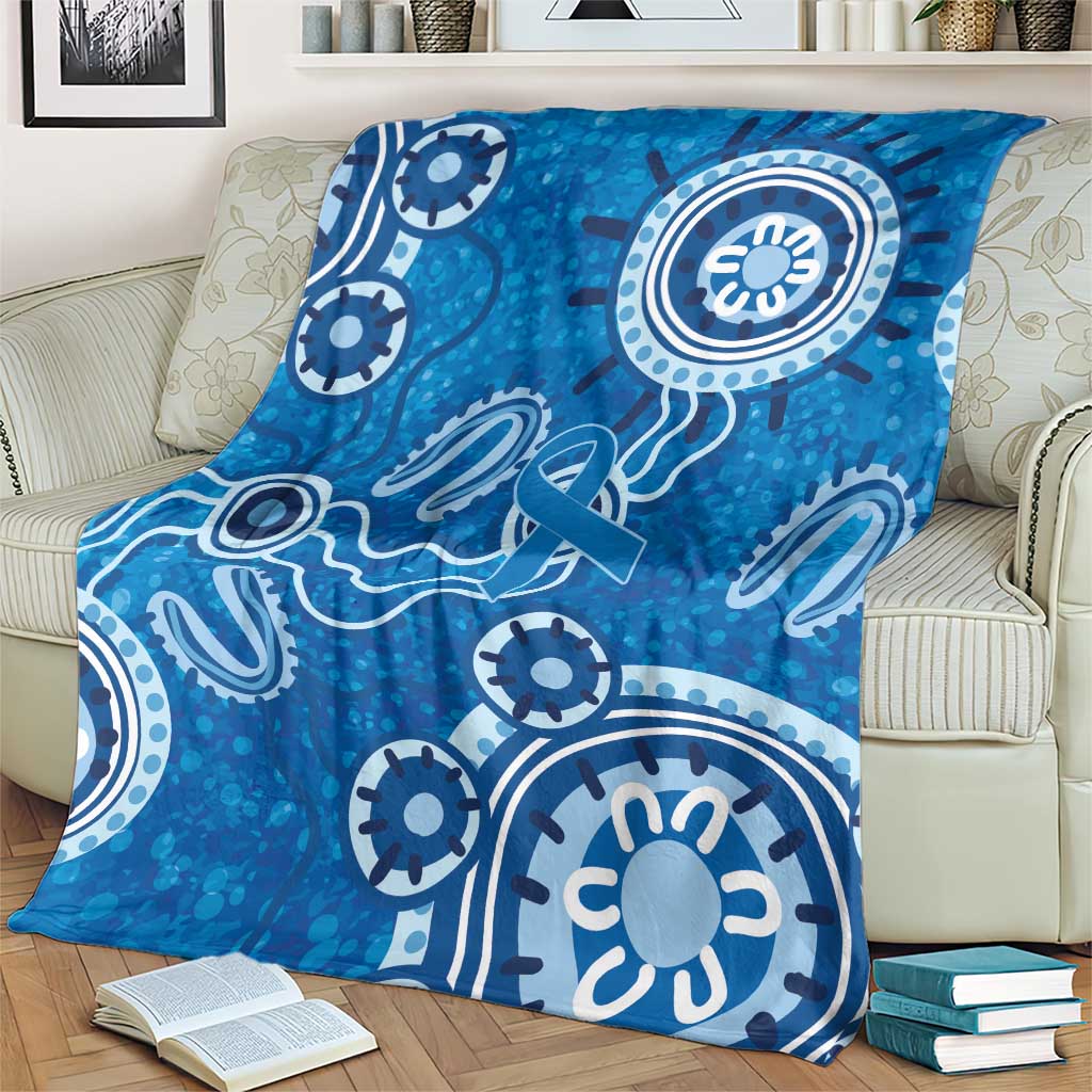 Australia Indigenous Prostate Cancer Awareness Blanket Blue Ribbon Aboriginal Art - Aussie Hoodie