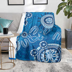 Australia Indigenous Prostate Cancer Awareness Blanket Blue Ribbon Aboriginal Art - Aussie Hoodie