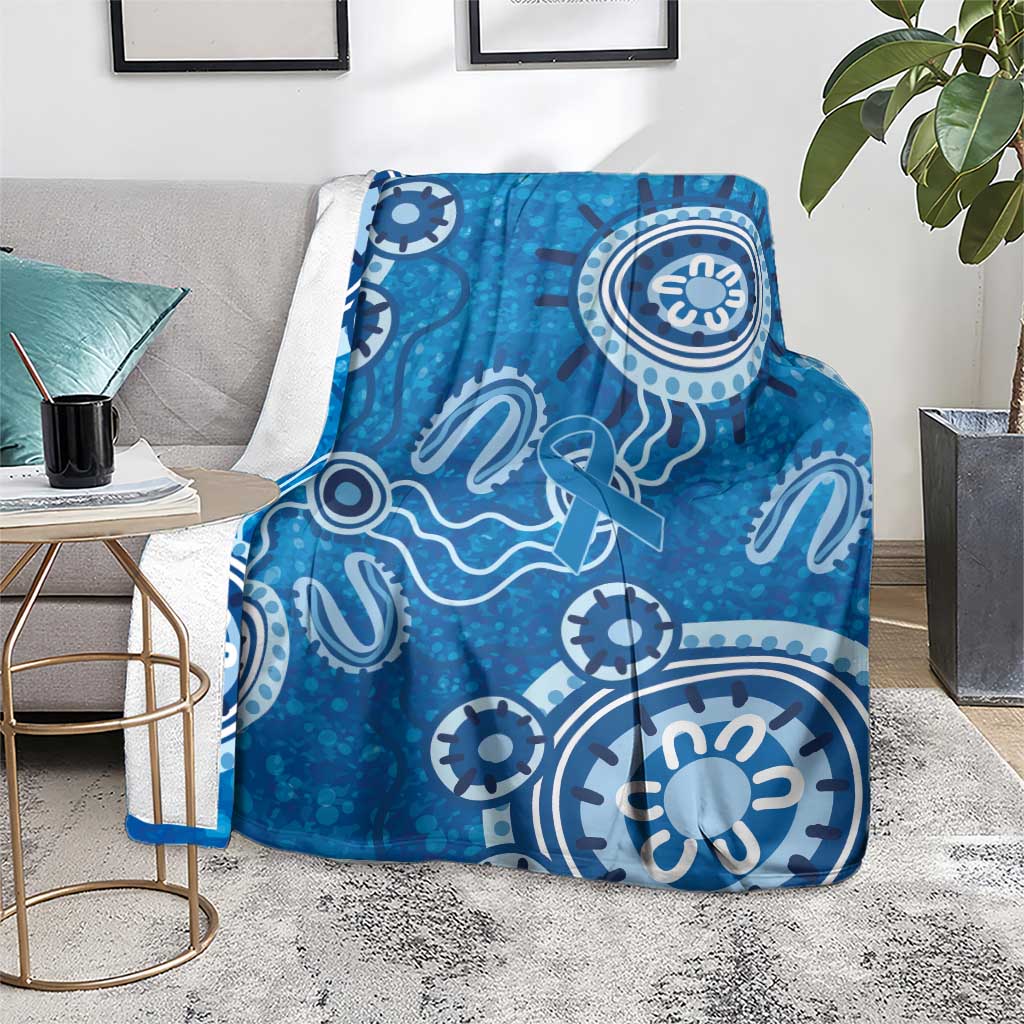 Australia Indigenous Prostate Cancer Awareness Blanket Blue Ribbon Aboriginal Art - Aussie Hoodie