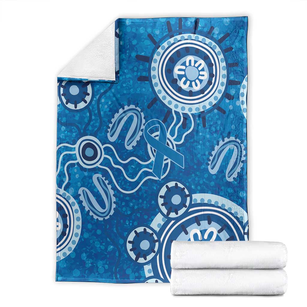 Australia Indigenous Prostate Cancer Awareness Blanket Blue Ribbon Aboriginal Art - Aussie Hoodie
