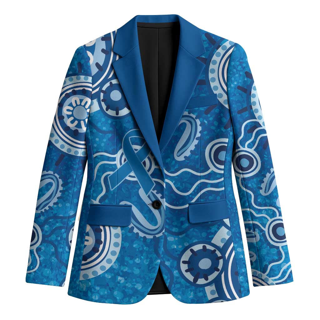 Australia Indigenous Prostate Cancer Awareness Blazer Blue Ribbon Aboriginal Art - Aussie Hoodie