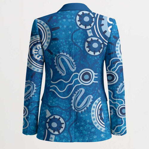 Australia Indigenous Prostate Cancer Awareness Blazer Blue Ribbon Aboriginal Art - Aussie Hoodie
