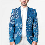 Australia Indigenous Prostate Cancer Awareness Blazer Blue Ribbon Aboriginal Art - Aussie Hoodie