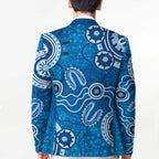 Australia Indigenous Prostate Cancer Awareness Blazer Blue Ribbon Aboriginal Art - Aussie Hoodie