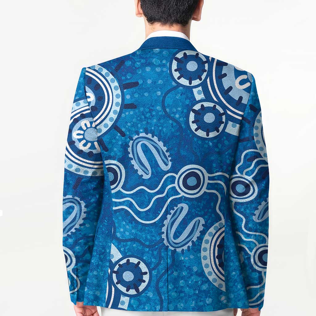 Australia Indigenous Prostate Cancer Awareness Blazer Blue Ribbon Aboriginal Art - Aussie Hoodie
