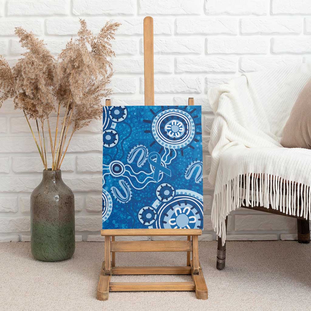 Australia Indigenous Prostate Cancer Awareness Canvas Wall Art Blue Ribbon Aboriginal Art - Aussie Hoodie