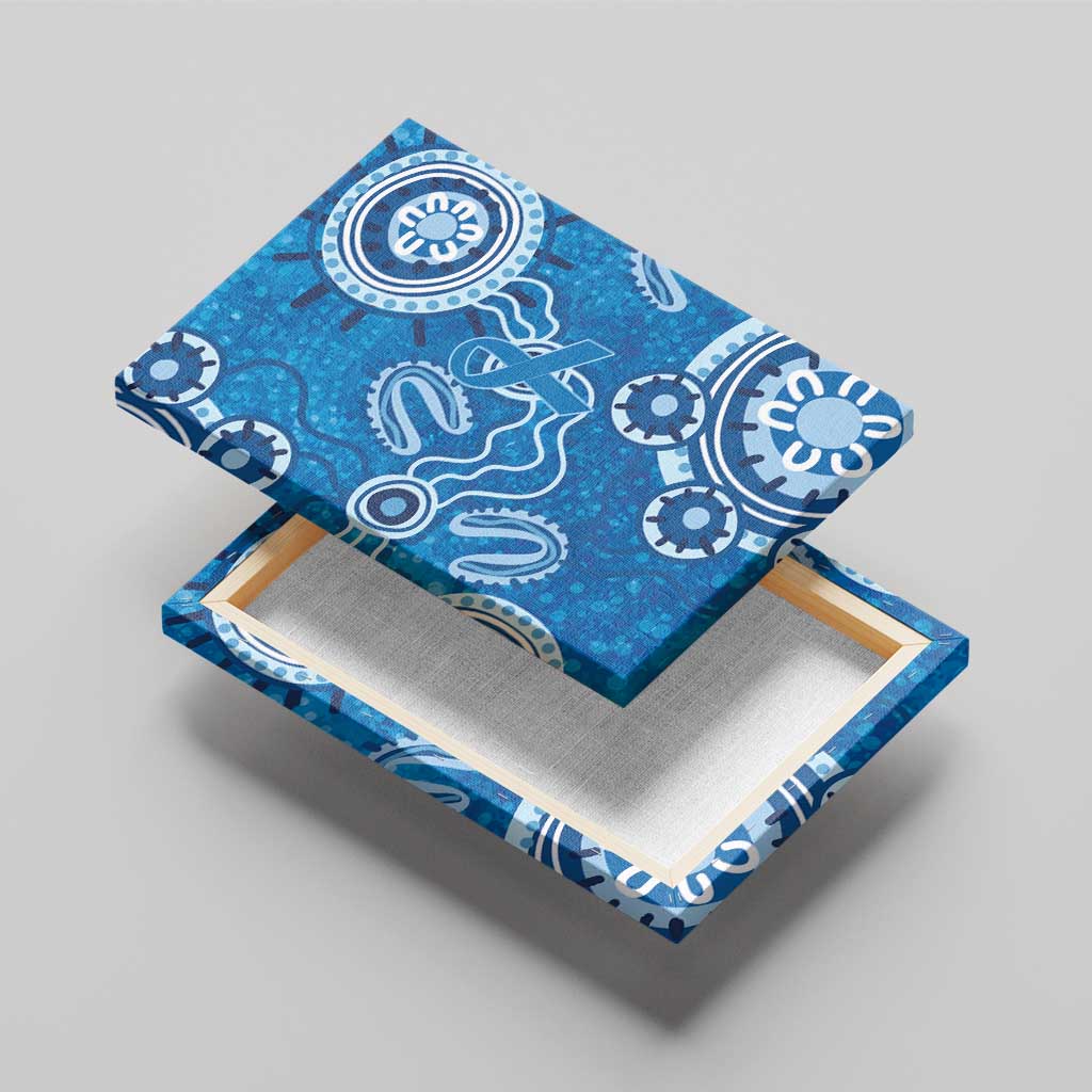 Australia Indigenous Prostate Cancer Awareness Canvas Wall Art Blue Ribbon Aboriginal Art - Aussie Hoodie