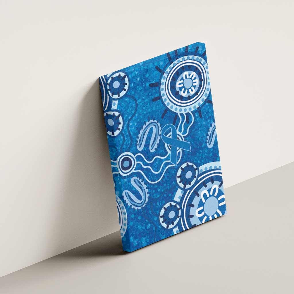 Australia Indigenous Prostate Cancer Awareness Canvas Wall Art Blue Ribbon Aboriginal Art - Aussie Hoodie