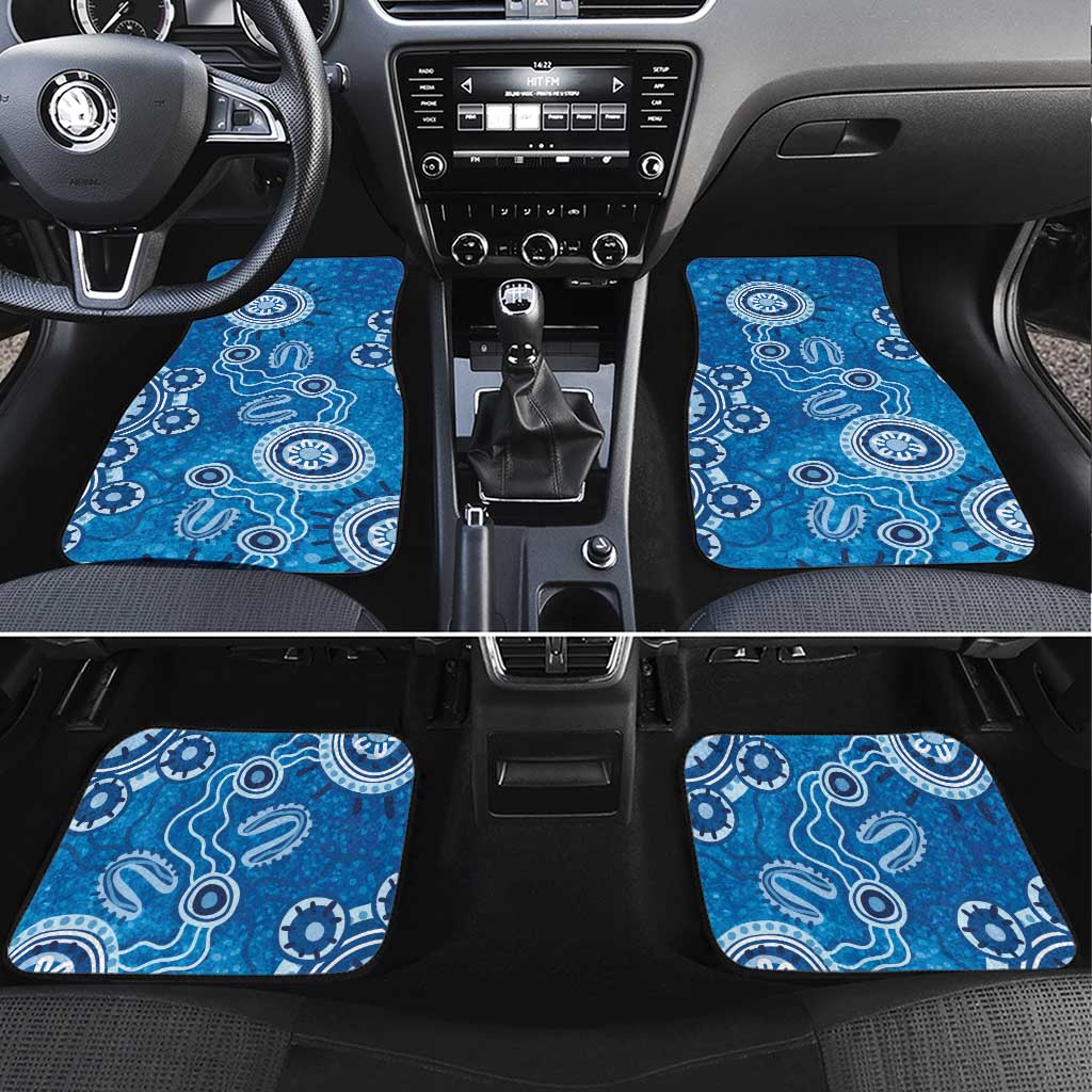 Australia Indigenous Prostate Cancer Awareness Car Mats Blue Ribbon Aboriginal Art - Aussie Hoodie