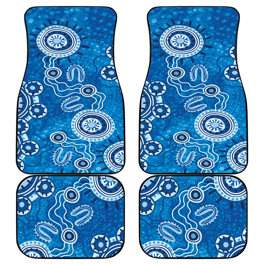 Australia Indigenous Prostate Cancer Awareness Car Mats Blue Ribbon Aboriginal Art - Aussie Hoodie