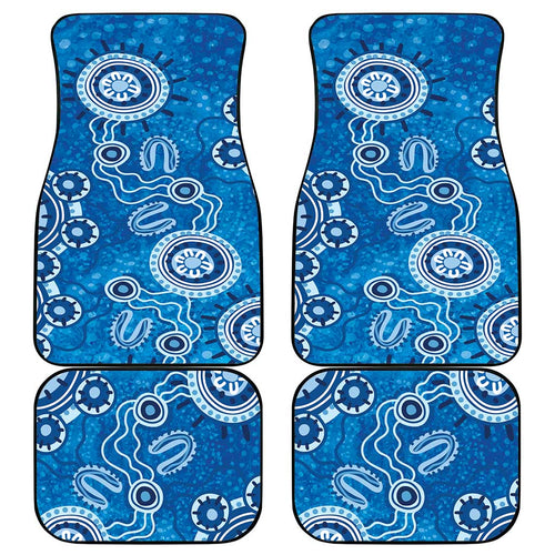 Australia Indigenous Prostate Cancer Awareness Car Mats Blue Ribbon Aboriginal Art - Aussie Hoodie