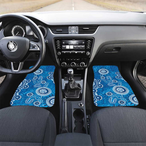 Australia Indigenous Prostate Cancer Awareness Car Mats Blue Ribbon Aboriginal Art - Aussie Hoodie