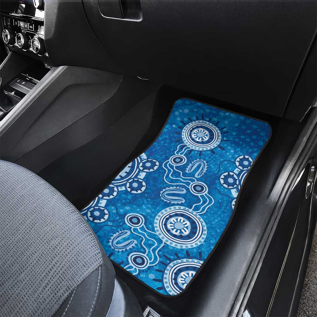 Australia Indigenous Prostate Cancer Awareness Car Mats Blue Ribbon Aboriginal Art - Aussie Hoodie
