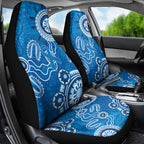Australia Indigenous Prostate Cancer Awareness Car Seat Cover Blue Ribbon Aboriginal Art - Aussie Hoodie