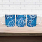 Australia Indigenous Prostate Cancer Awareness Ceramic Mug Blue Ribbon Aboriginal Art - Aussie Hoodie