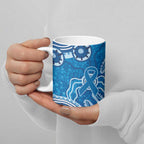 Australia Indigenous Prostate Cancer Awareness Ceramic Mug Blue Ribbon Aboriginal Art - Aussie Hoodie