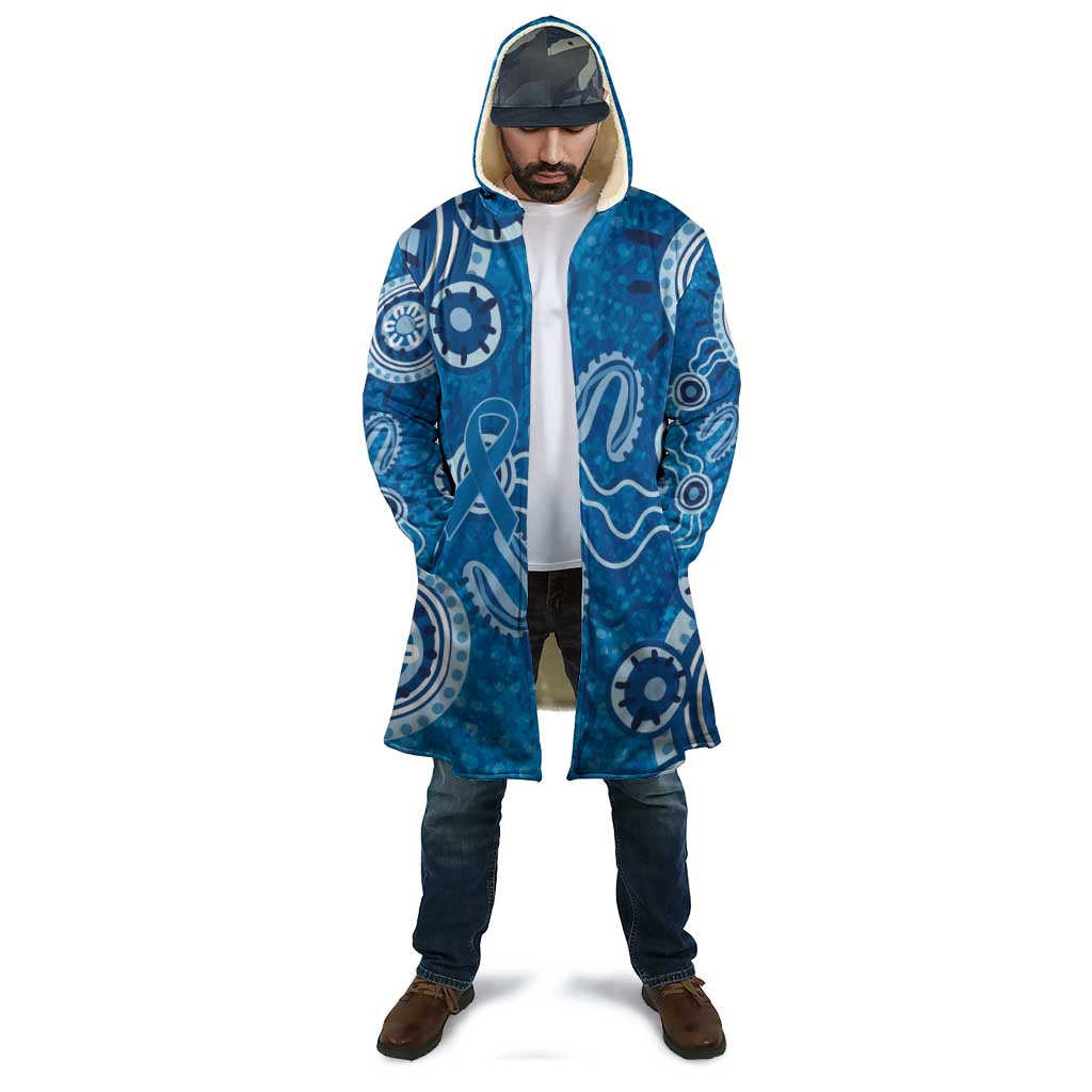Australia Indigenous Prostate Cancer Awareness Cloak Blue Ribbon Aboriginal Art - Aussie Hoodie