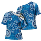 Australia Indigenous Prostate Cancer Awareness Cross Shoulder Shirt Blue Ribbon Aboriginal Art - Aussie Hoodie