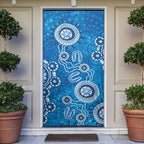 Australia Indigenous Prostate Cancer Awareness Door Cover Blue Ribbon Aboriginal Art - Aussie Hoodie