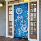Australia Indigenous Prostate Cancer Awareness Door Cover Blue Ribbon Aboriginal Art - Aussie Hoodie