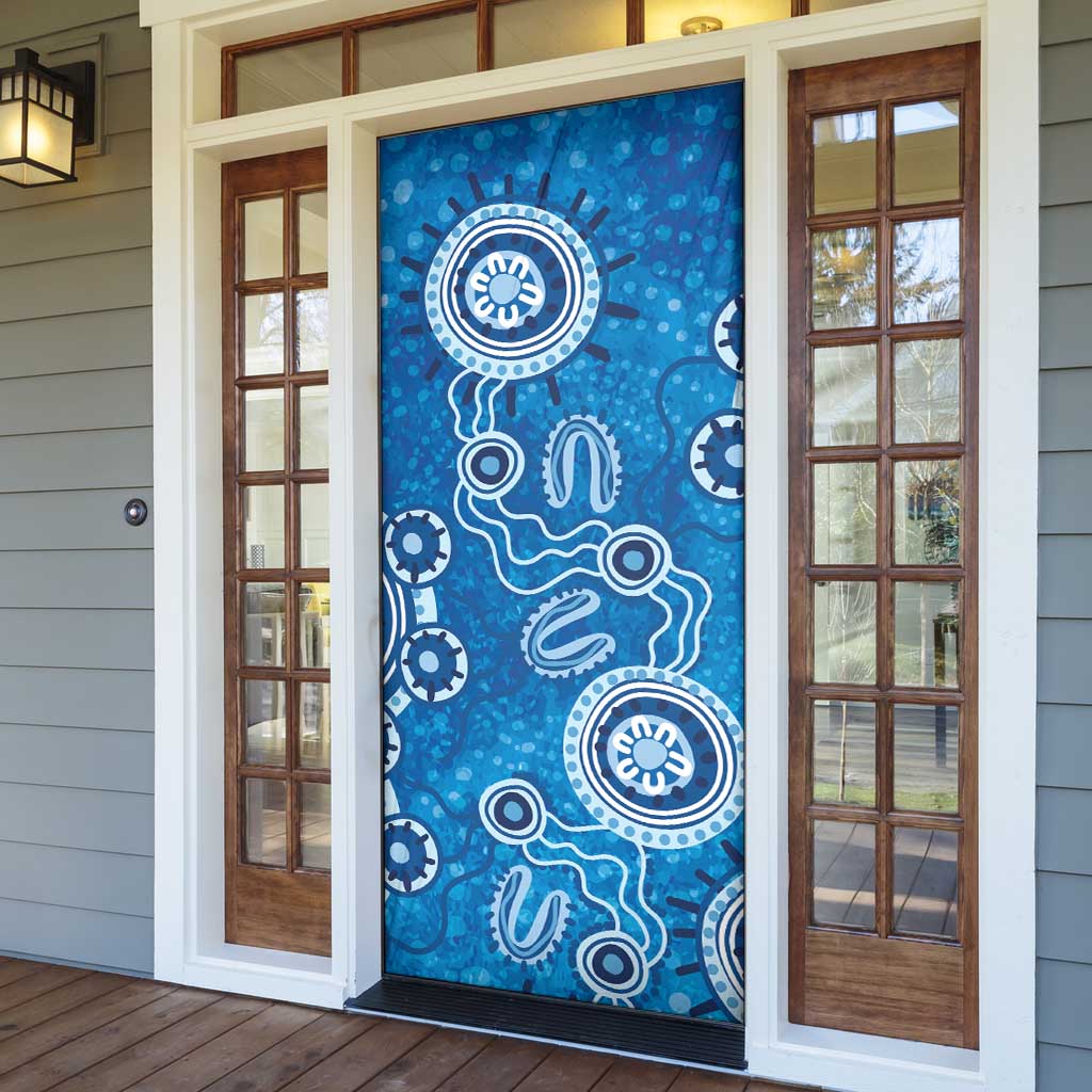 Australia Indigenous Prostate Cancer Awareness Door Cover Blue Ribbon Aboriginal Art - Aussie Hoodie