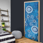 Australia Indigenous Prostate Cancer Awareness Door Cover Blue Ribbon Aboriginal Art - Aussie Hoodie