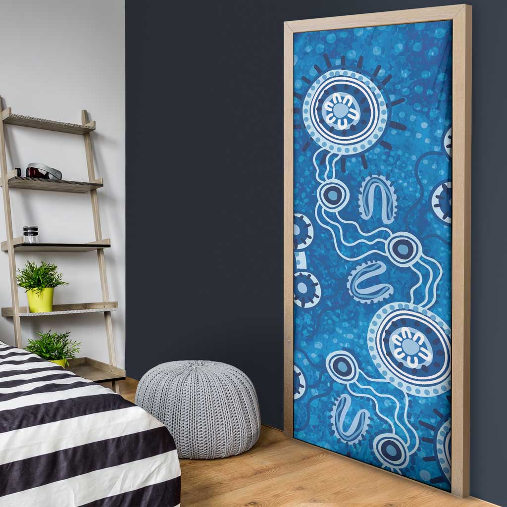 Australia Indigenous Prostate Cancer Awareness Door Cover Blue Ribbon Aboriginal Art - Aussie Hoodie