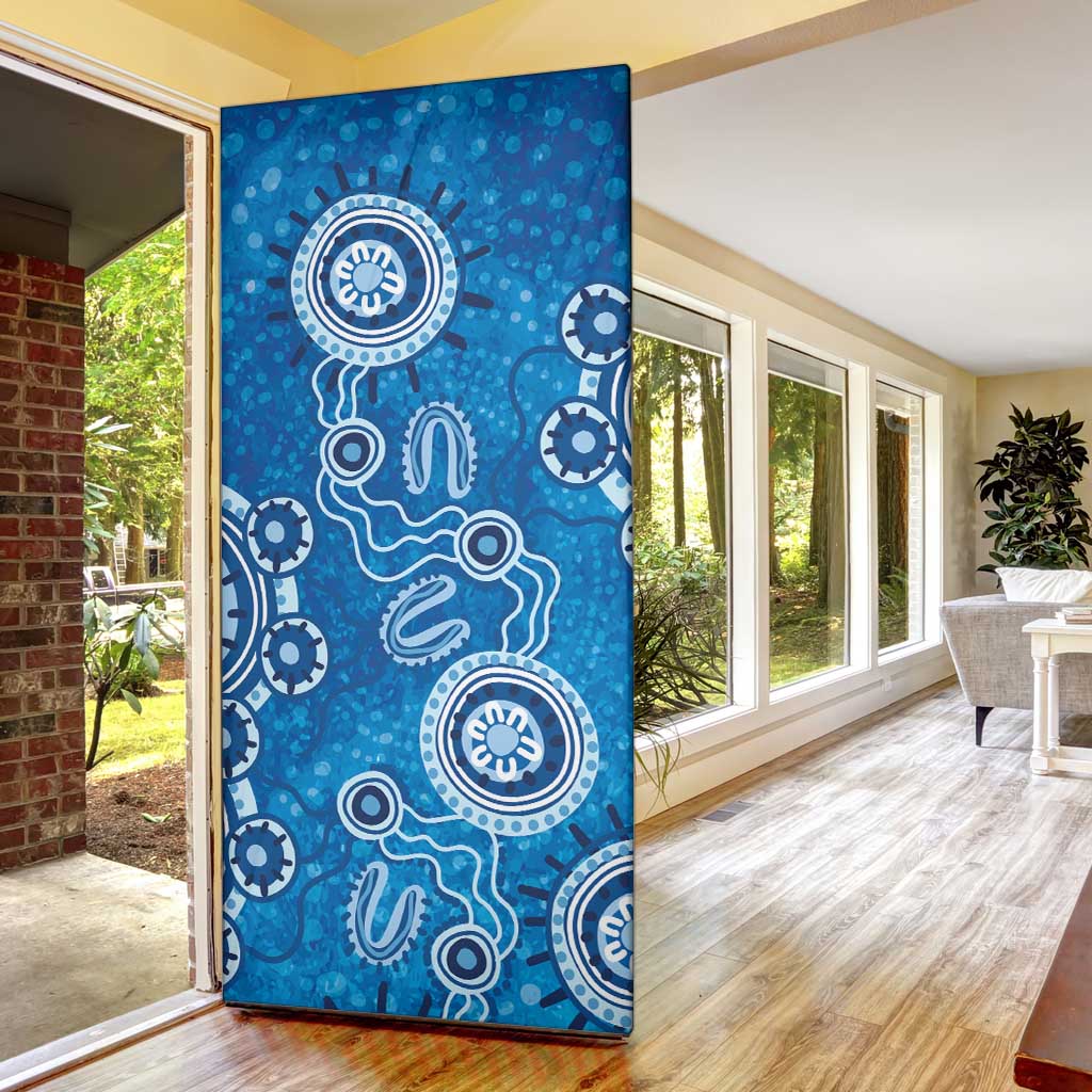 Australia Indigenous Prostate Cancer Awareness Door Cover Blue Ribbon Aboriginal Art - Aussie Hoodie
