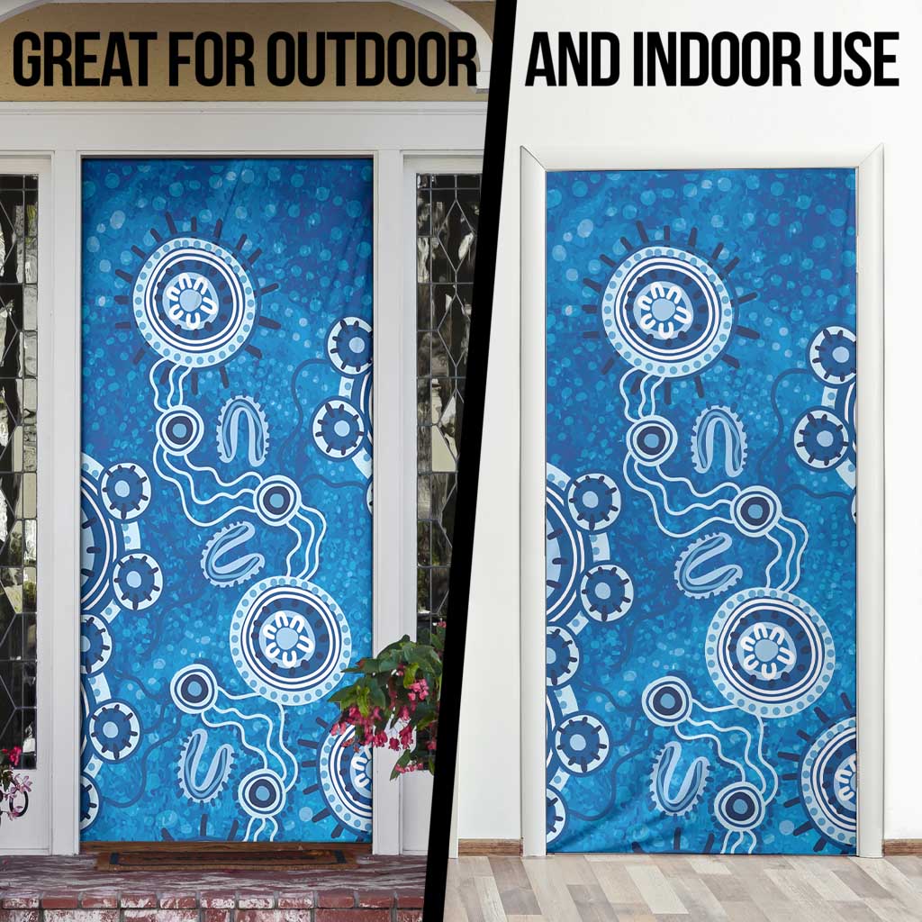 Australia Indigenous Prostate Cancer Awareness Door Cover Blue Ribbon Aboriginal Art - Aussie Hoodie