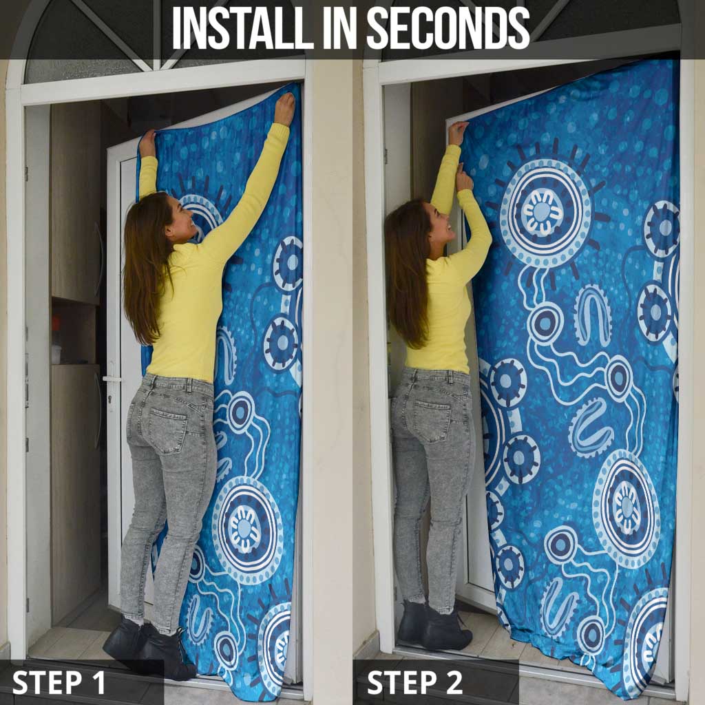 Australia Indigenous Prostate Cancer Awareness Door Cover Blue Ribbon Aboriginal Art - Aussie Hoodie