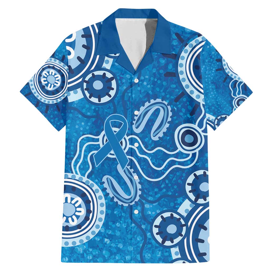 Australia Indigenous Prostate Cancer Awareness Family Matching Mermaid Dress and Hawaiian Shirt Blue Ribbon Aboriginal Art - Aussie Hoodie