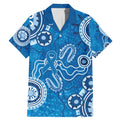 Australia Indigenous Prostate Cancer Awareness Family Matching Mermaid Dress and Hawaiian Shirt Blue Ribbon Aboriginal Art - Aussie Hoodie