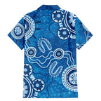 Australia Indigenous Prostate Cancer Awareness Family Matching Mermaid Dress and Hawaiian Shirt Blue Ribbon Aboriginal Art - Aussie Hoodie