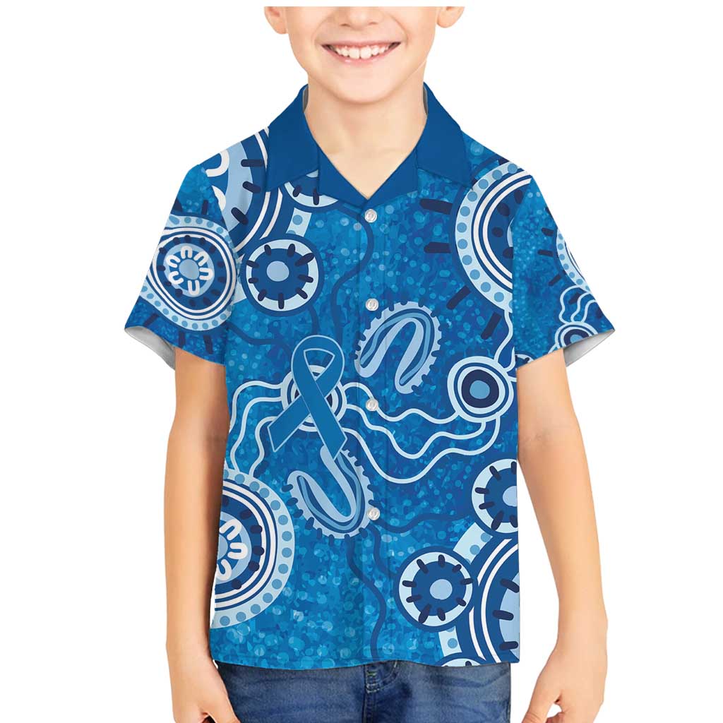 Australia Indigenous Prostate Cancer Awareness Family Matching Mermaid Dress and Hawaiian Shirt Blue Ribbon Aboriginal Art - Aussie Hoodie