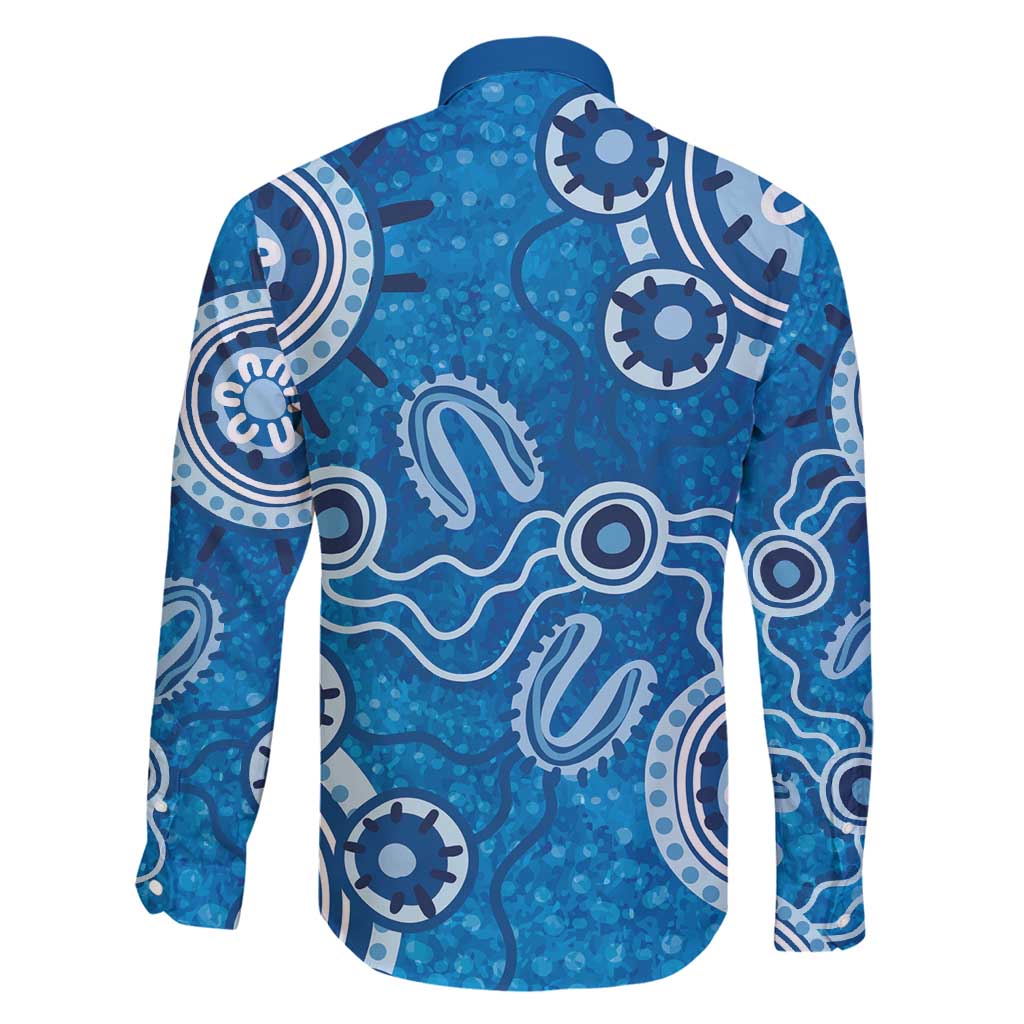 Australia Indigenous Prostate Cancer Awareness Family Matching Tank Maxi Dress and Hawaiian Shirt Blue Ribbon Aboriginal Art - Aussie Hoodie