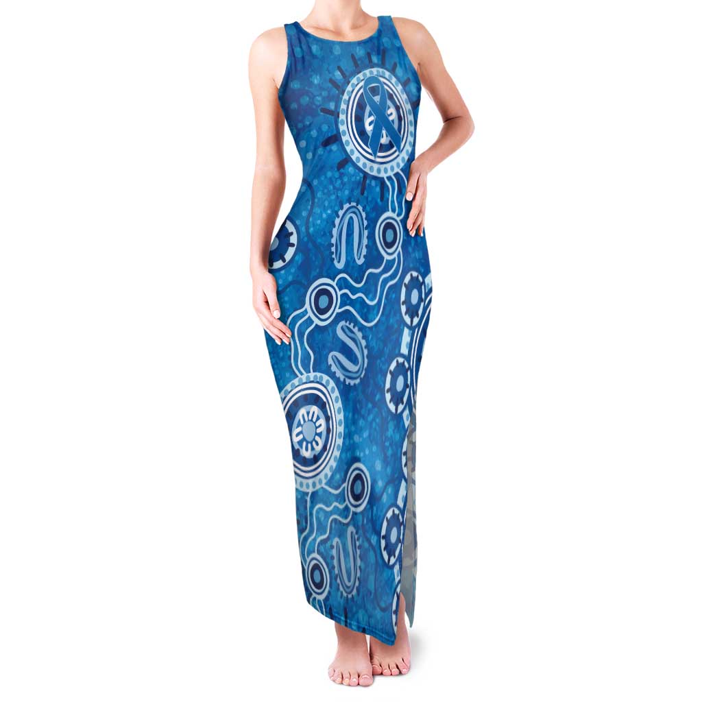 Australia Indigenous Prostate Cancer Awareness Family Matching Tank Maxi Dress and Hawaiian Shirt Blue Ribbon Aboriginal Art - Aussie Hoodie