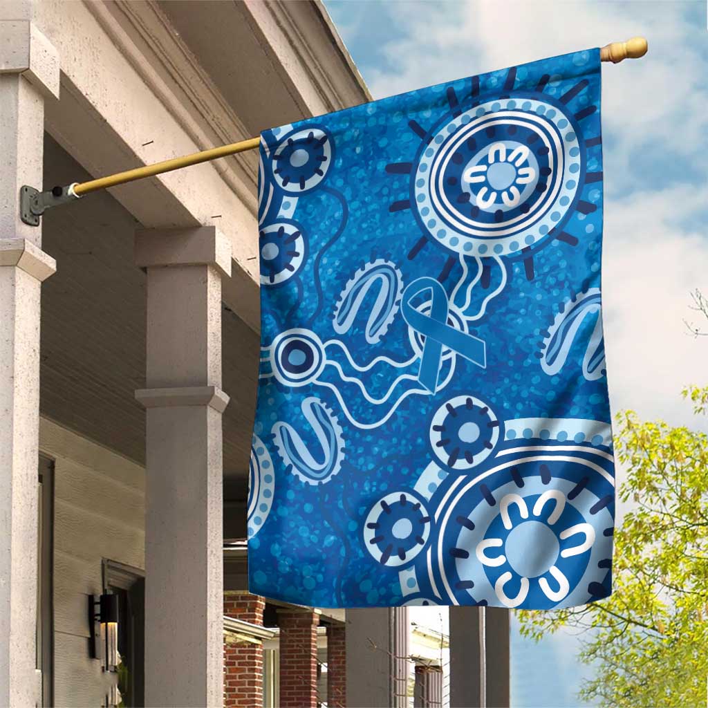 Australia Indigenous Prostate Cancer Awareness Garden Flag Blue Ribbon Aboriginal Art - Aussie Hoodie