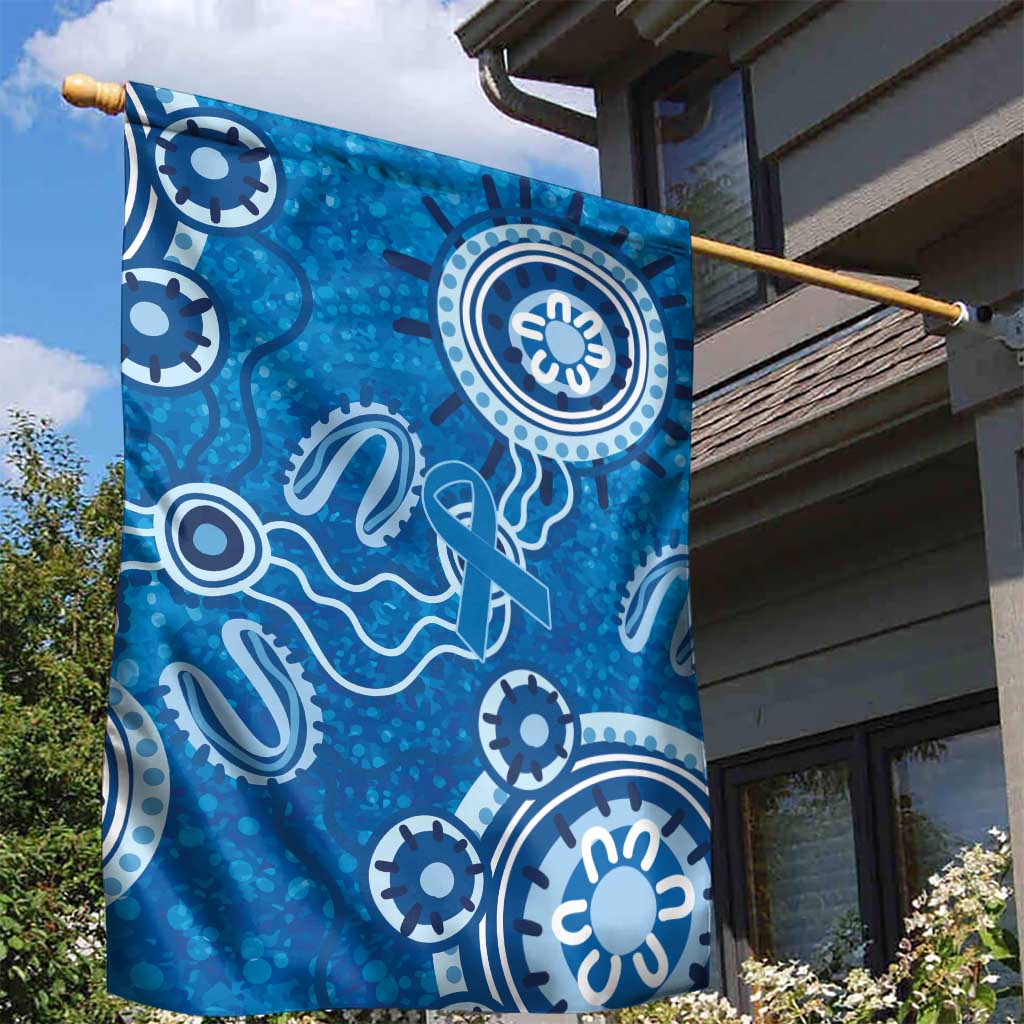 Australia Indigenous Prostate Cancer Awareness Garden Flag Blue Ribbon Aboriginal Art - Aussie Hoodie