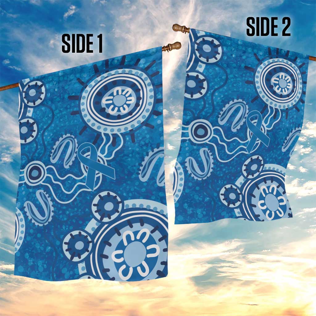 Australia Indigenous Prostate Cancer Awareness Garden Flag Blue Ribbon Aboriginal Art - Aussie Hoodie