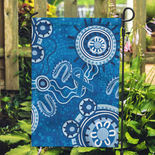 Australia Indigenous Prostate Cancer Awareness Garden Flag Blue Ribbon Aboriginal Art - Aussie Hoodie