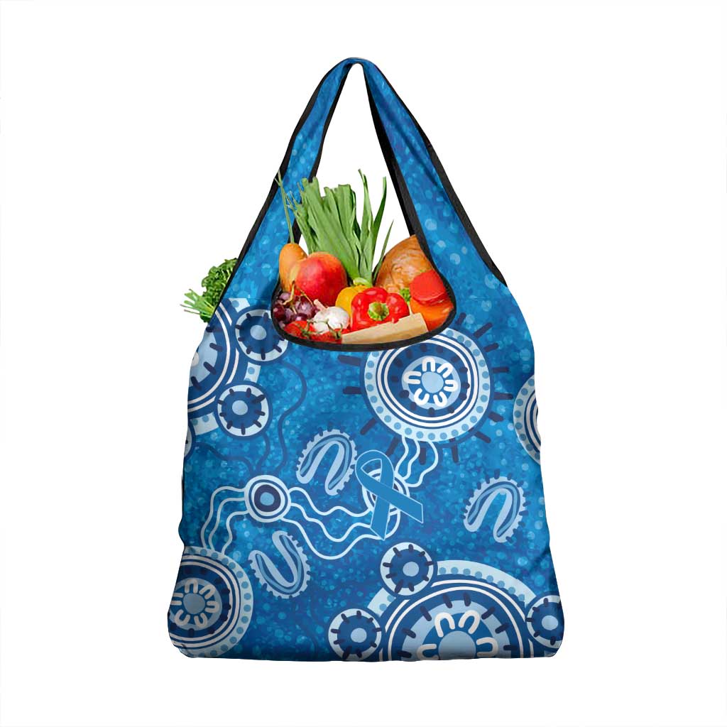 Australia Indigenous Prostate Cancer Awareness Grocery Bag Blue Ribbon Aboriginal Art - Aussie Hoodie