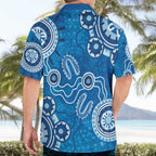 Australia Indigenous Prostate Cancer Awareness Hawaiian Shirt Blue Ribbon Aboriginal Art - Aussie Hoodie